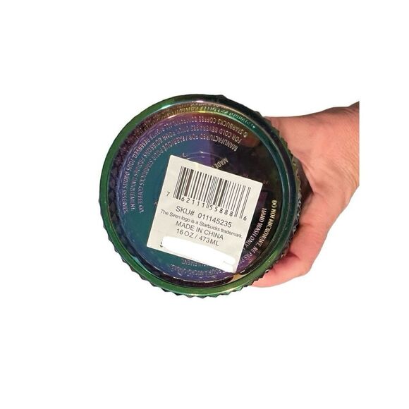 Starbucks 2023 Grande LimitedEdition Halloween Black Bling Oil Slick Tumbler New - Picture 8 of 8